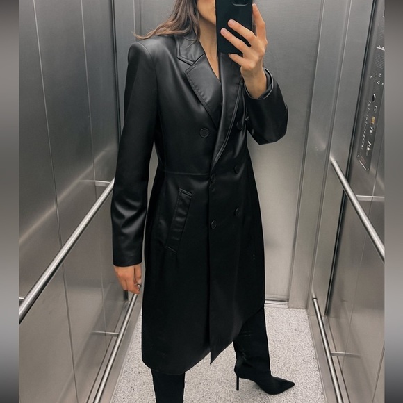 SOLD - Faux  Leather Jacket - Picture 3 of 7